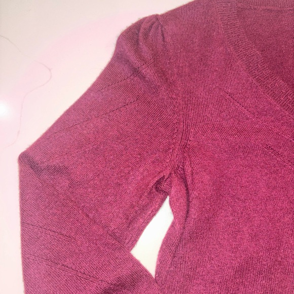 Draper James Burgundy V-Neck Plum Pullover Knit Top - Picture 6 of 8